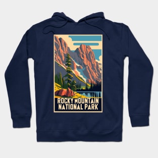 A Vintage Travel Art of the Rocky Mountain National Park - Colorado - US Hoodie